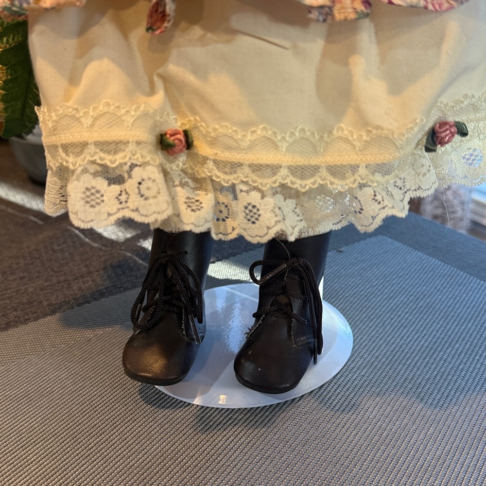 Vintage 19 inch Porcelain Doll with Stand - Picture 4 of 8